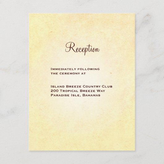 Carte de réception Tropical Sunset Wedset (Dos)