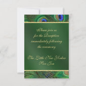 Carte de réception vert émeraude paon (Dos)