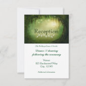 Carte de réception verte de mariage de forêt encha (Devant)