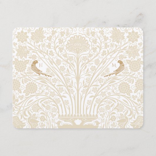 Carte de réception victorienne florale enchantée (Dos)