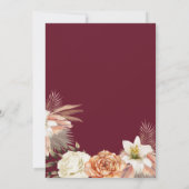 Carte de réception vintage Black Floral Wedal (Dos)