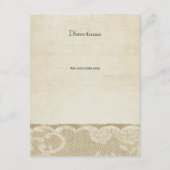 Carte de réception vintage dentelle et marine Bow (Dos)