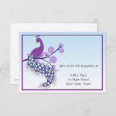 Carte de réception Violet Paon (Devant / Derrière)