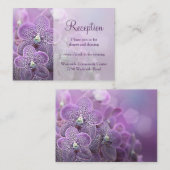Carte de réception violette violet orchidée mariag (Devant / Derrière)