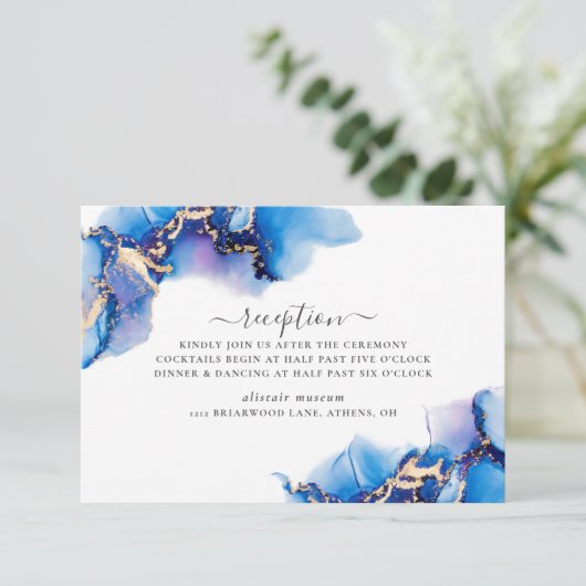 Carte de réception Watercolor Abstraite (Debout devant)