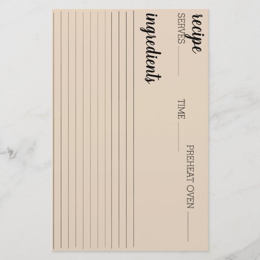 Carte de recette (Devant)