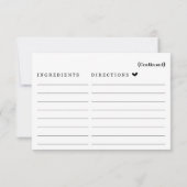 Carte de recette (Dos)