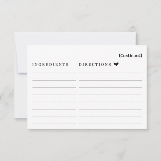 Carte de recette (Dos)