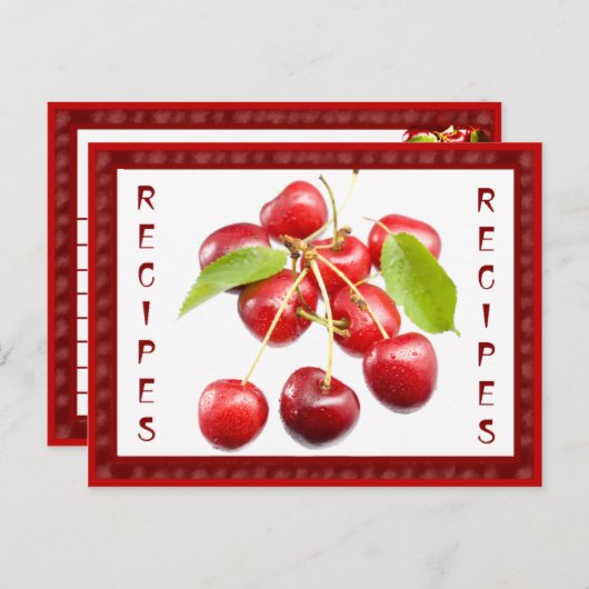 Carte de recette (Devant / Derrière)