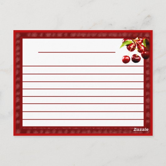 Carte de recette (Dos)