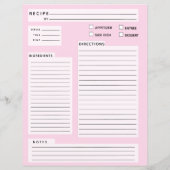 Carte de recette (Dos)