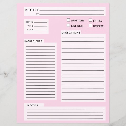 Carte de recette (Devant)