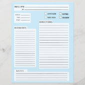 Carte de recette (Dos)