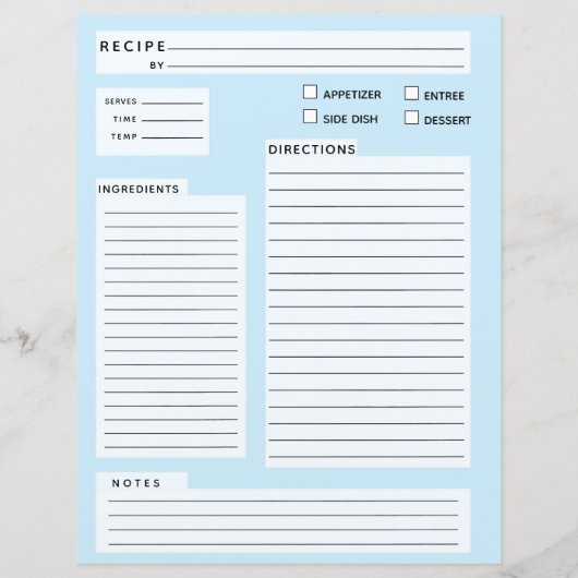 Carte de recette (Dos)