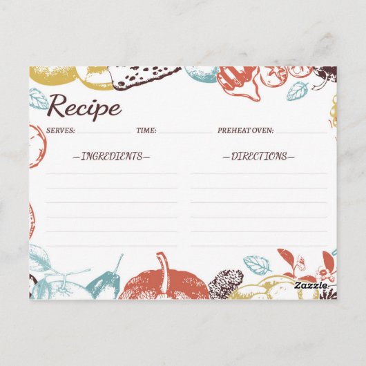 Carte de recette (Dos)