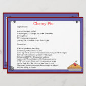 Carte de recette (Devant / Derrière)