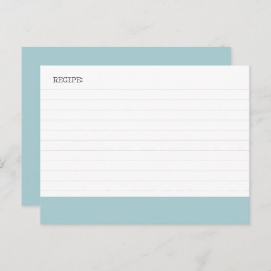 carte de recette (Devant / Derrière)