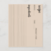 Carte de recette (Devant)