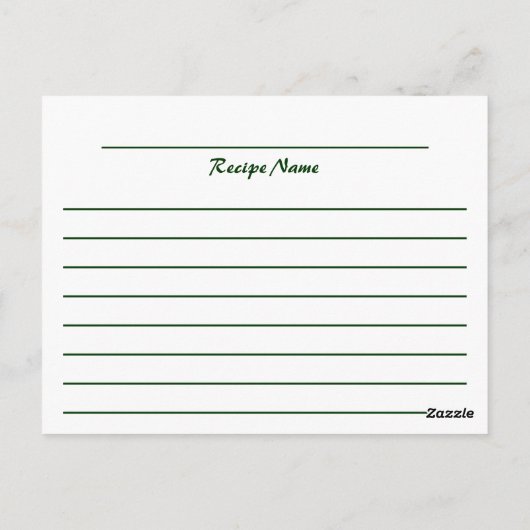 Carte de recette (Dos)