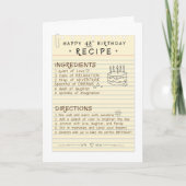 Carte de recette 48e anniversaire (Devant)