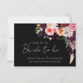 Carte de recette à apporter sombre et romantique (Devant)