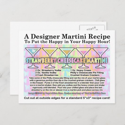 Carte de recette à base de martini de printemps à  (Devant / Derrière)