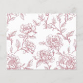 Carte de recette à la chinoiserie florale rose (Dos)