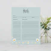Carte de recette à monogramme en script sarcelle m (Debout devant)