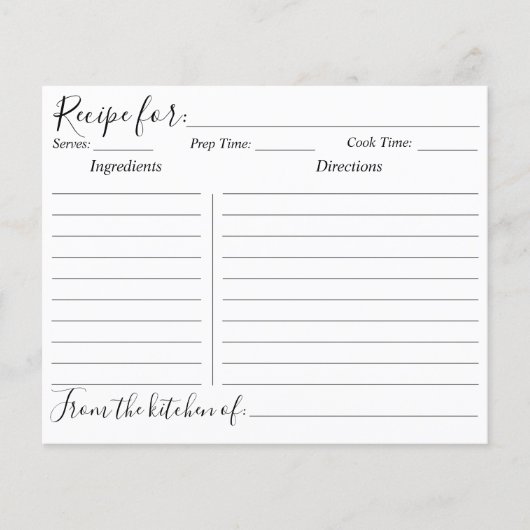 Carte de recette à pâte florale à fleurs rose pâle (Devant)