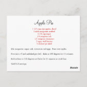 Carte de recette à tarte Apple (Dos)