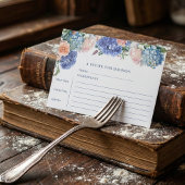 Carte de recette à thé Blue Hydrangea Fête des mar