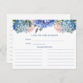 Carte de recette à thé Blue Hydrangea Fête des mar (Devant / Derrière)