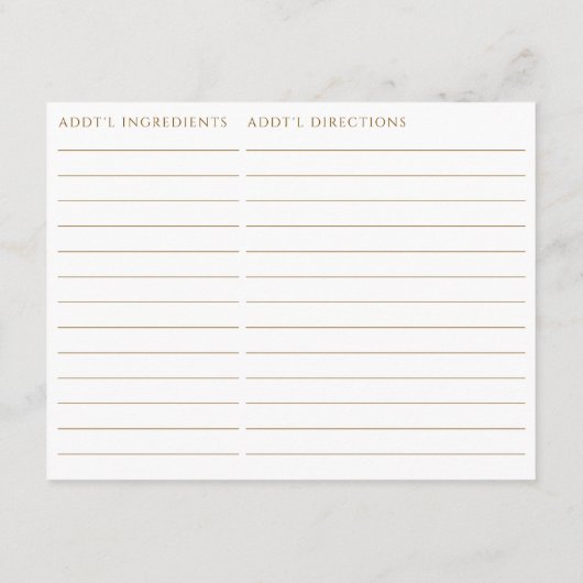 Carte de recette à thème Espresso Martini à double (Dos)