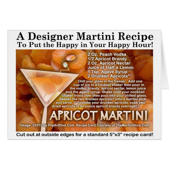 Carte de recette Apricot Martini (Devant horizontal)