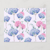 Carte de recette Aquarelle bleu et rose Hydrangeas (Dos)