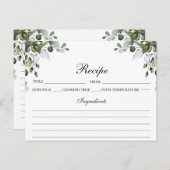 Carte de recette aquarelle Eucalyptus (Devant / Derrière)