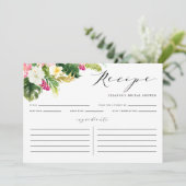 Carte de recette Aquarelle Fleurs tropicales Douch (Debout devant)