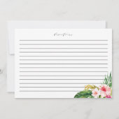 Carte de recette Aquarelle Fleurs tropicales Douch (Dos)