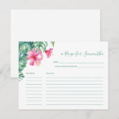 Carte de recette Aquarelle Hibiscus rose TropicaFl (Devant / Derrière)