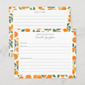 Carte de recette Aquarelle Orange Citrus Name (Devant / Derrière)