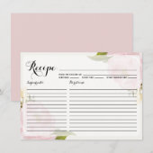 Carte de recette Aquarelle Pink Peonies (Devant / Derrière)