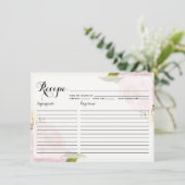 Carte de recette Aquarelle Pink Peonies (Debout devant)