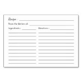 Carte de recette | Aquarelle rose Fête des mariées (Dos)