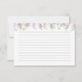 Carte de recette Aquarelle Rose Floral Douche (Dos)