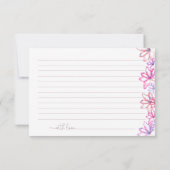 Carte de recette Aquarelle Rose Floral Douche (Dos)