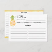 Carte de recette Aquarelle Tropical Pineapple (Devant / Derrière)
