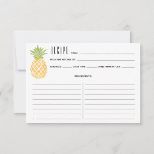 Carte de recette Aquarelle Tropical Pineapple