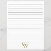 Carte de recette Aquarelle Verdure Or Monogramme (Dos)