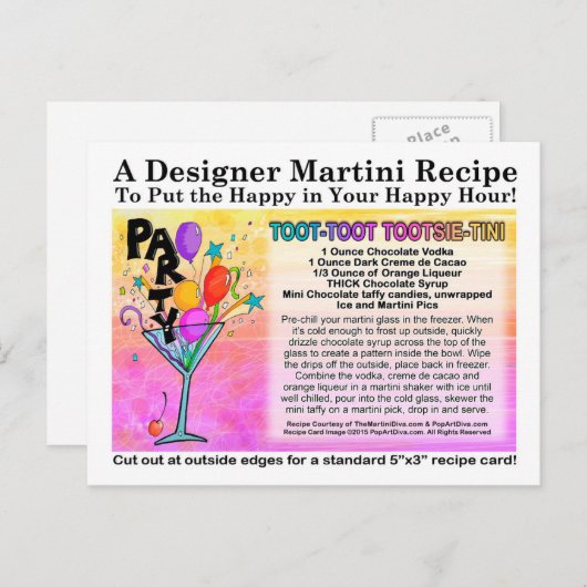 Carte de recette au chocolat Toot-Tootsie (Devant / Derrière)