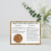 Carte de recette au gâteau au haricot vert de Mimi (Debout devant)